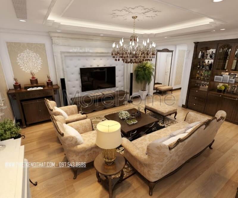 Nội thất phòng khách chung cư sang trọng, thân thiện và ấm áp hơn với tone màu nhẹ nhàng, tinh tế Thiết kế phòng khách chung cư