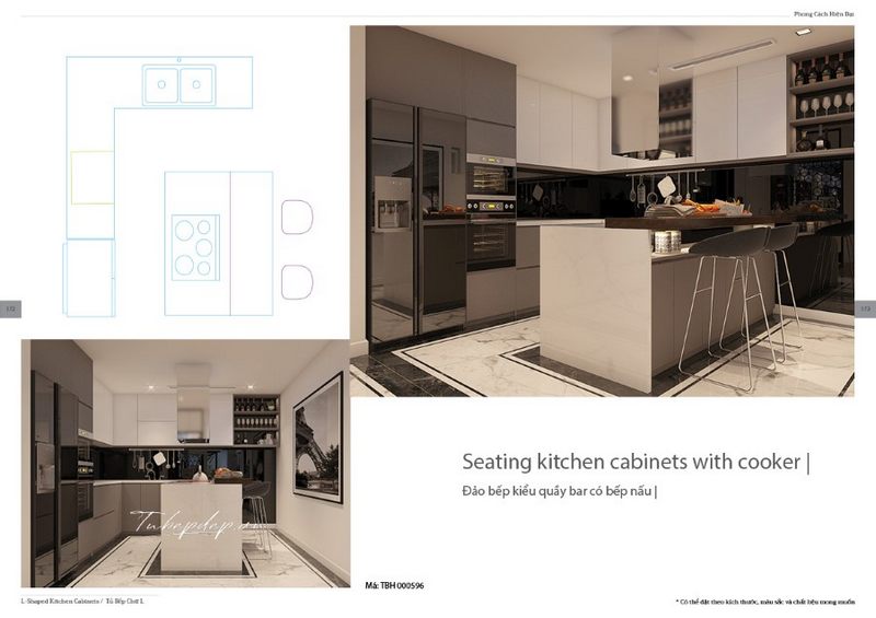 17 Ý tưởng thiết kế căn hộ chung cư có tủ nhà bếp chữ L độc đáo