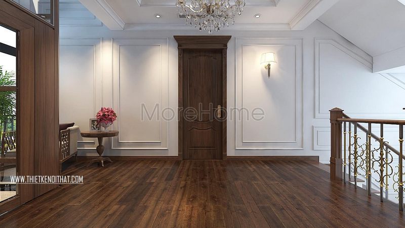 Mẫu cửa gỗ 1 cánh được làm từ chất liệu gỗ óc chó với đường vân độc đáo cùng độ bền cao luôn được các gia chủ yêu thích và chọn lựa